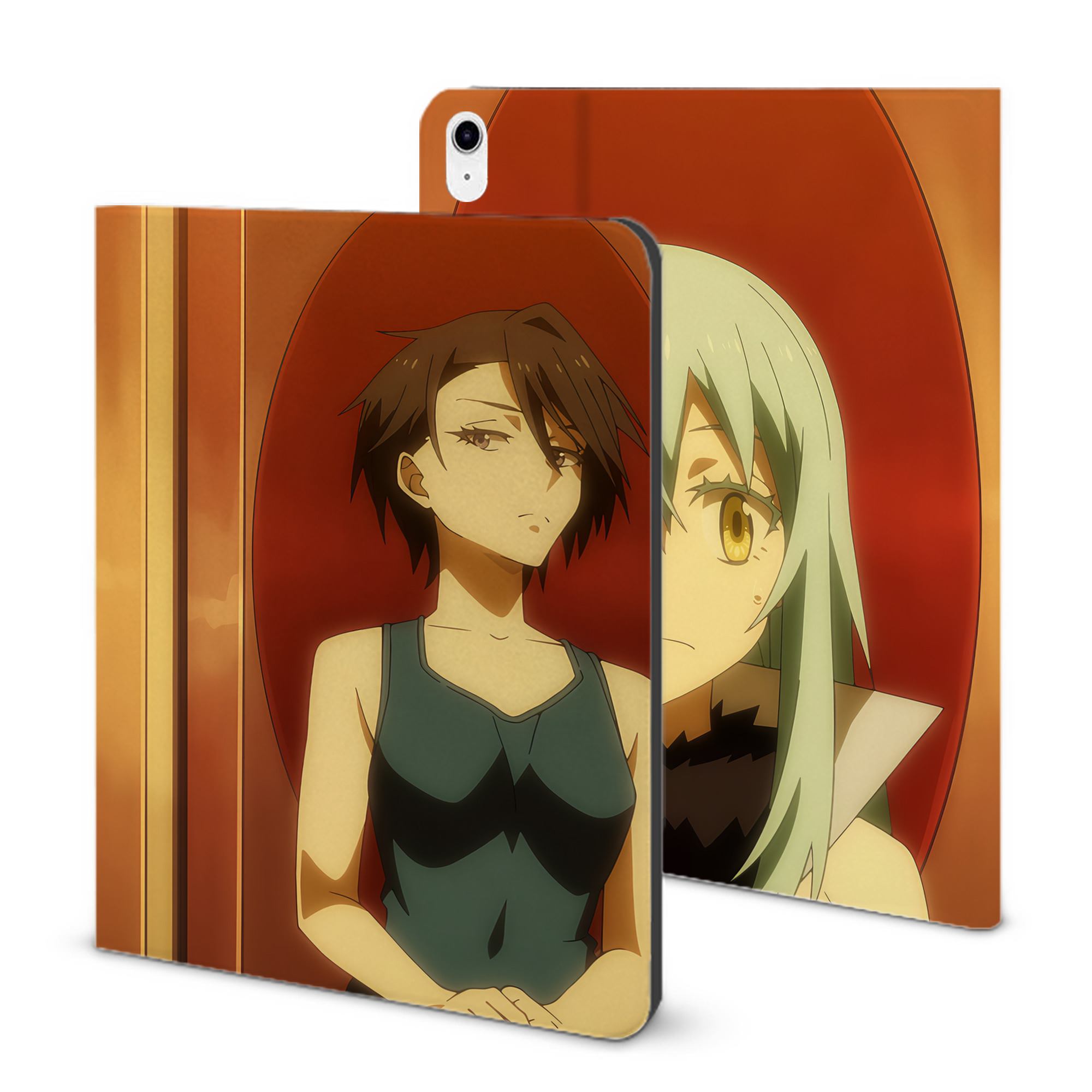 （画像用） 転スラ Regarding Reincarnated to Slime IPad ケース ブック型 PUレザー TPU 耐衝撃 軽量 薄型 ペン収納なし 全面保護 IPad 各モデル対応